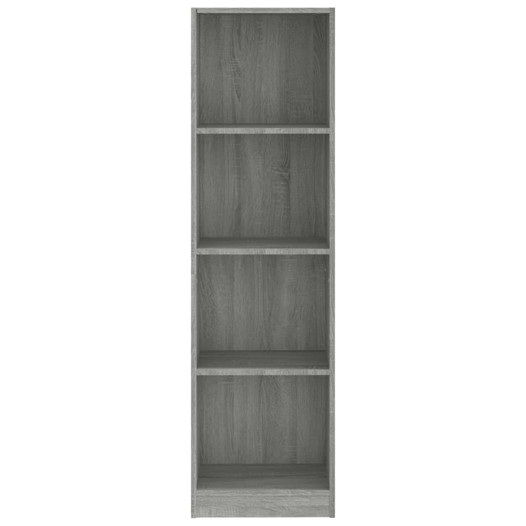 4-Tier Book Cabinet Grey Sonoma 40x24x143 cm Engineered Wood