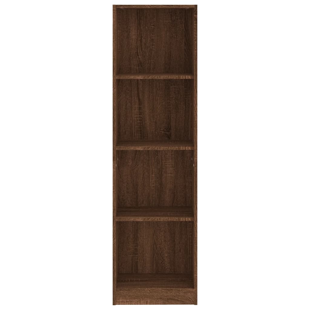 4-Tier Book Cabinet Brown Oak 40x24x143 cm Engineered Wood