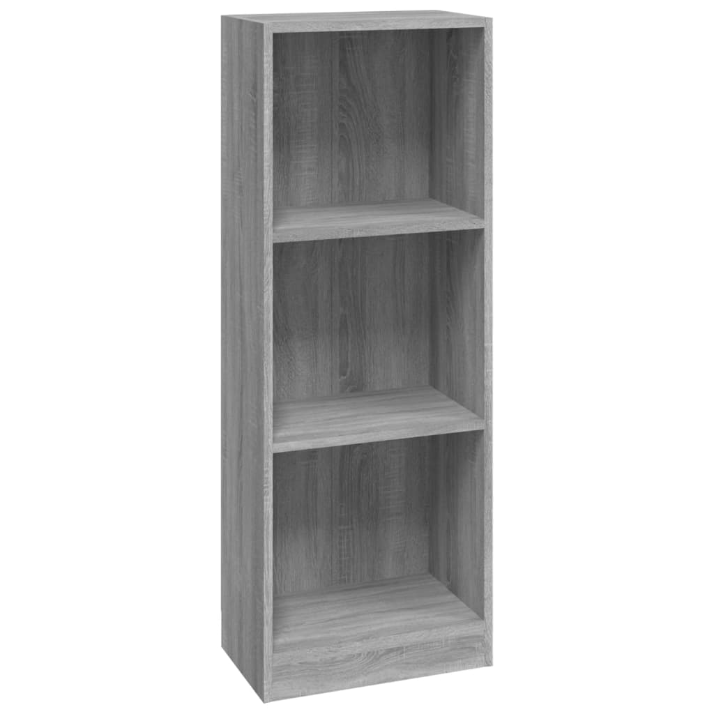 3-Tier Book Cabinet Grey Sonoma 40x24x109 cm Engineered Wood