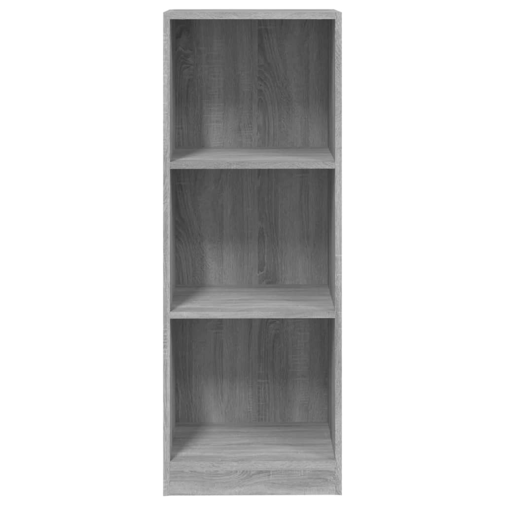 3-Tier Book Cabinet Grey Sonoma 40x24x109 cm Engineered Wood