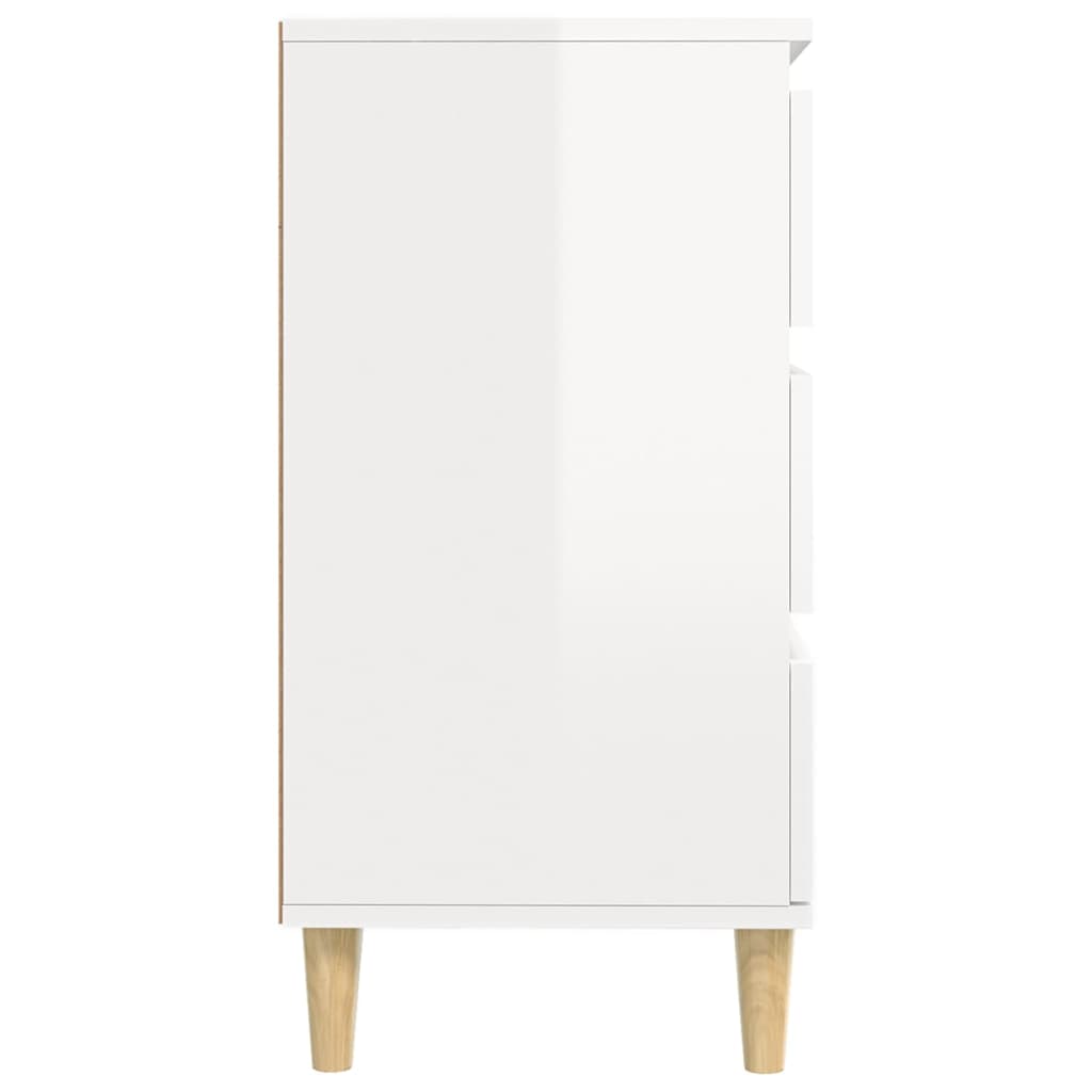 Sideboard High Gloss White 60x35x70 cm Engineered Wood