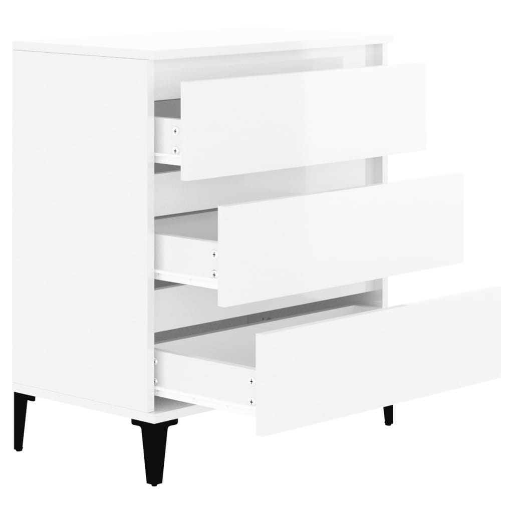 Sideboard High Gloss White 60x35x70 cm Engineered Wood
