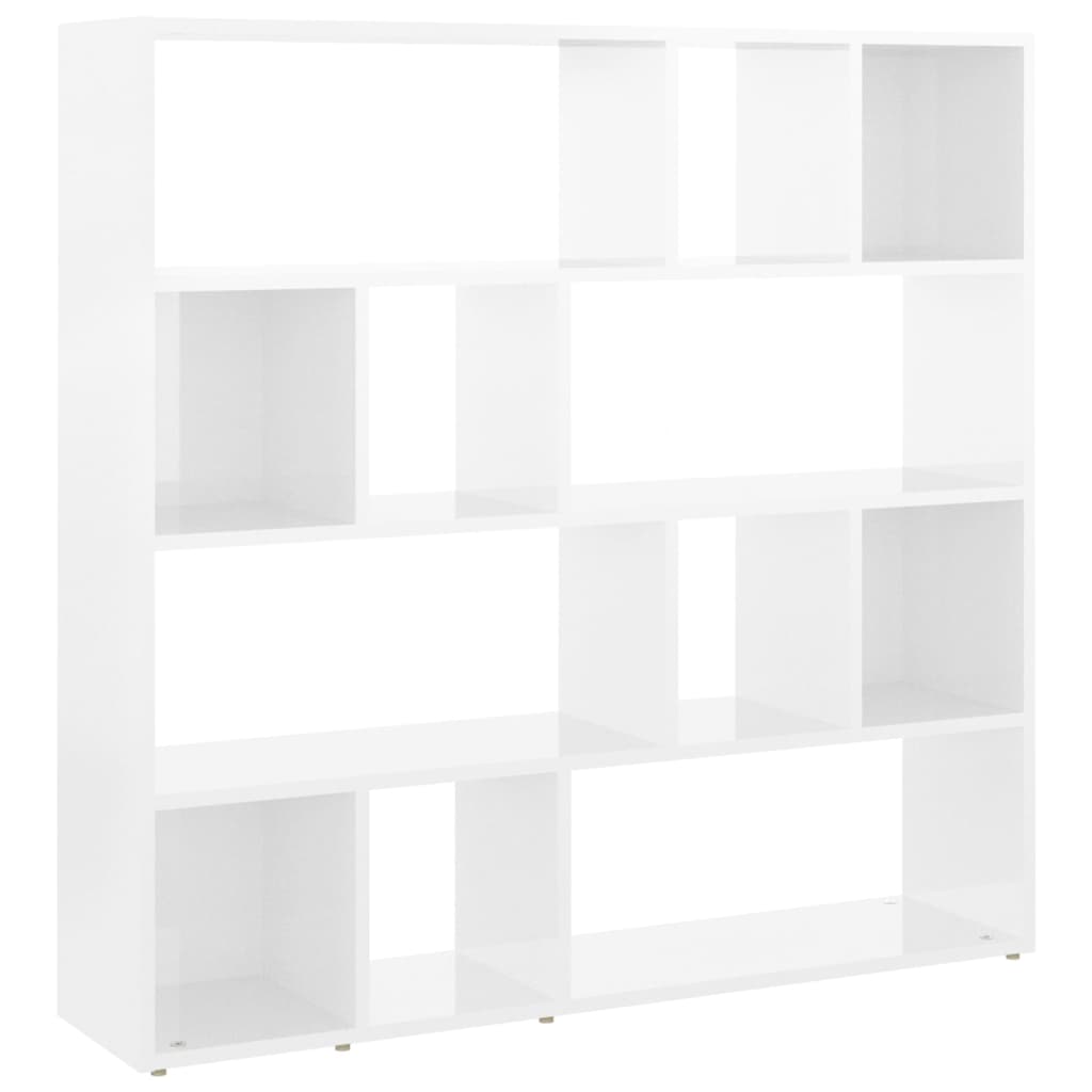Book Cabinet/Room Divider High Gloss White 105x24x102 cm