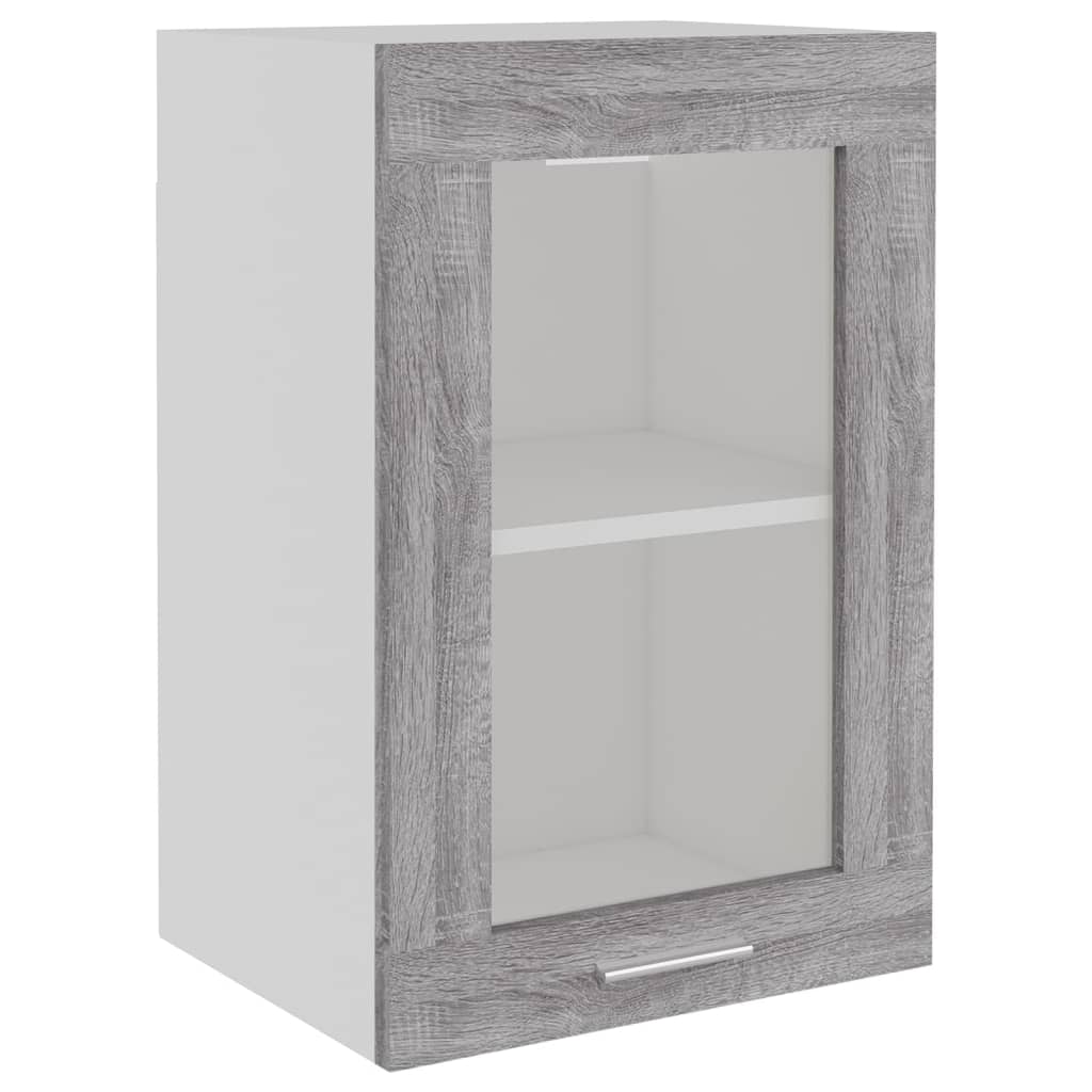 Hanging Glass Cabinet Lyon Grey Sonoma 40x31x60 cm Engineered Wood