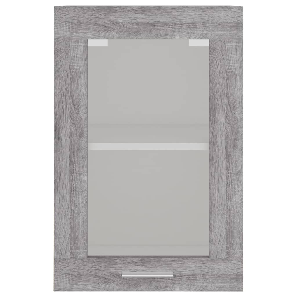 Hanging Glass Cabinet Lyon Grey Sonoma 40x31x60 cm Engineered Wood