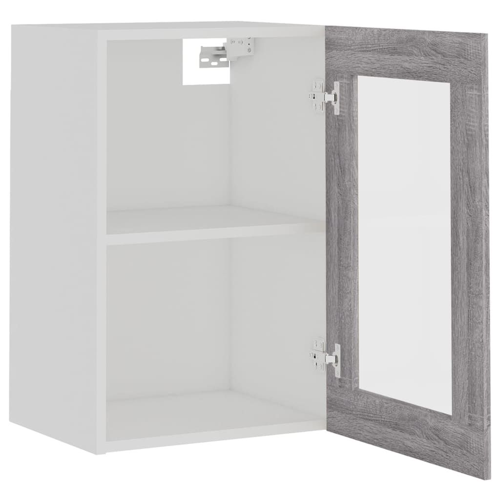 Hanging Glass Cabinet Lyon Grey Sonoma 40x31x60 cm Engineered Wood
