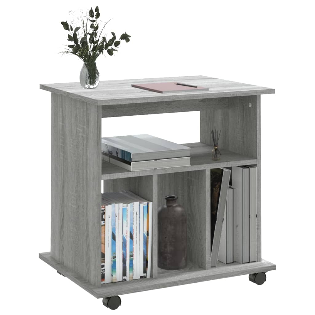 Rolling Cabinet Grey Sonoma 60x45x60 cm Engineered Wood