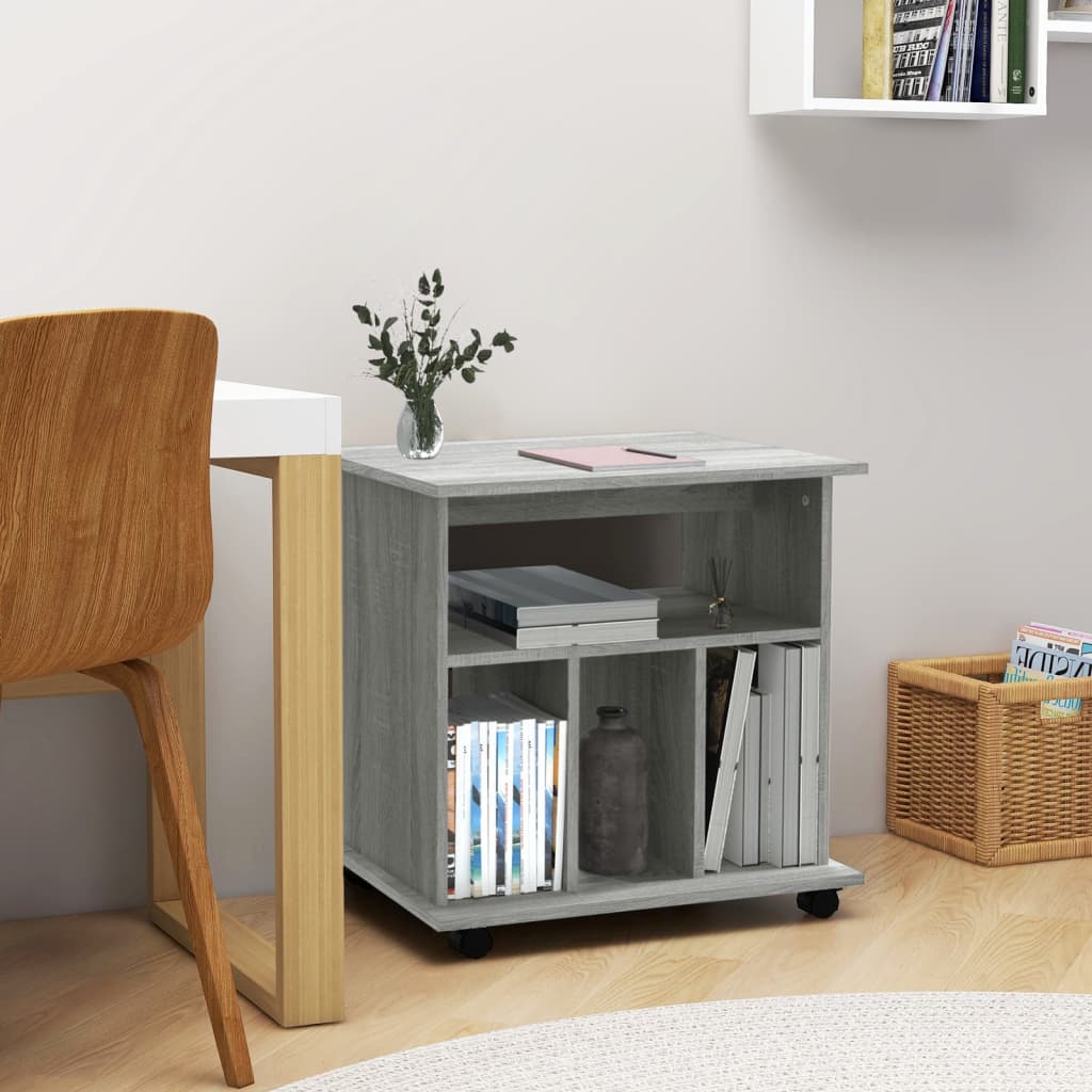 Rolling Cabinet Grey Sonoma 60x45x60 cm Engineered Wood