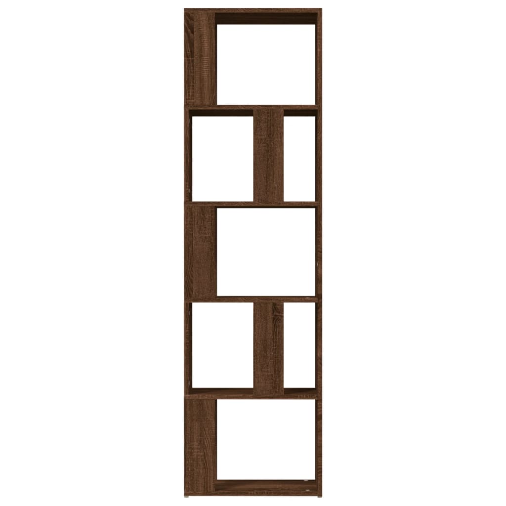 Book Cabinet Brown Oak 45x24x160 cm Engineered Wood