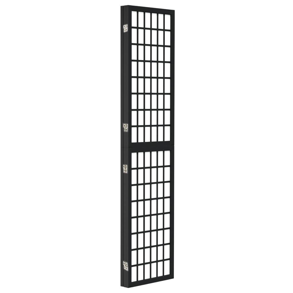Folding 3-Panel Room Divider Japanese Style 120x170 cm Black