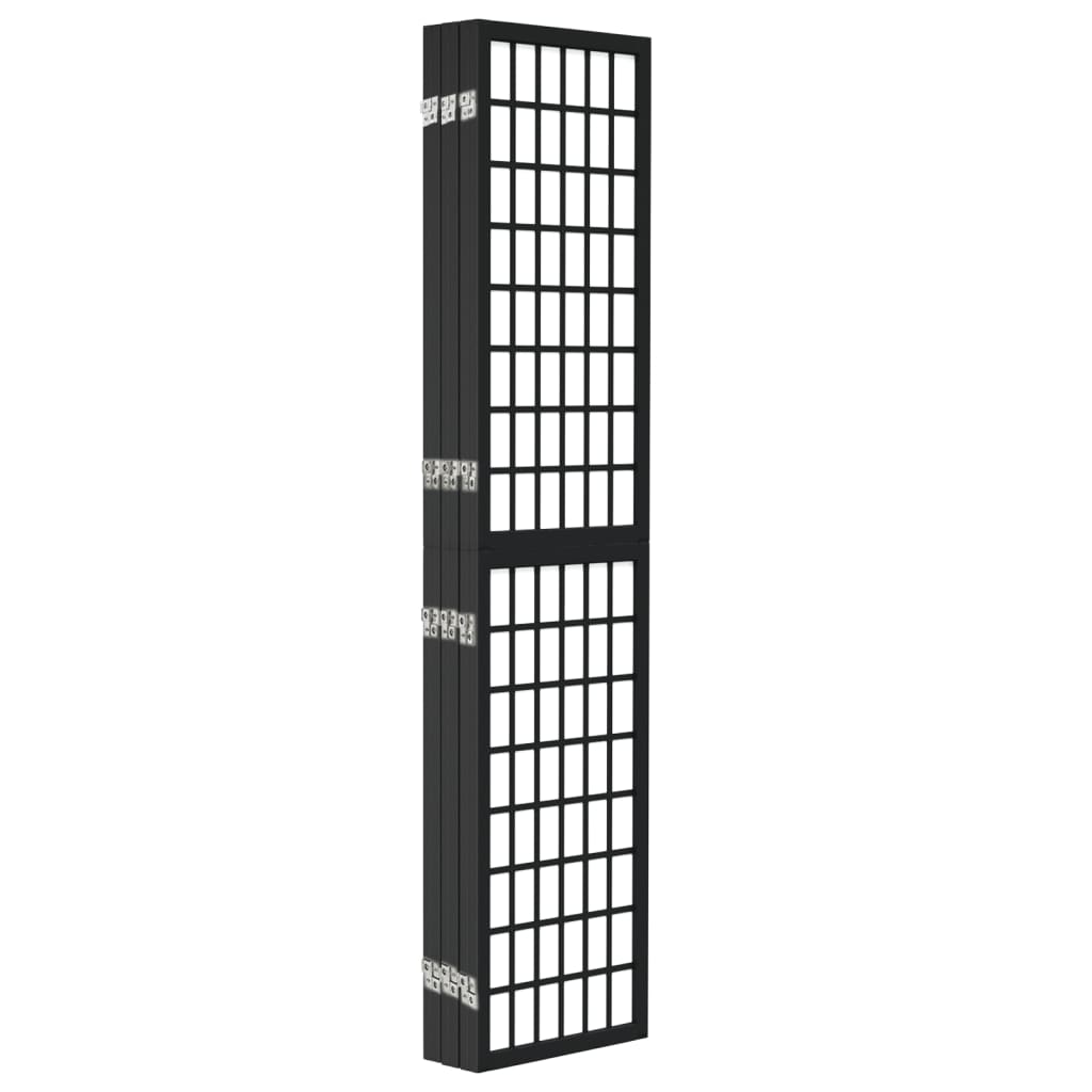 Folding 6-Panel Room Divider Japanese Style 240x170 cm Black