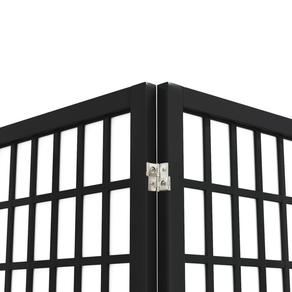 Folding 6-Panel Room Divider Japanese Style 240x170 cm Black