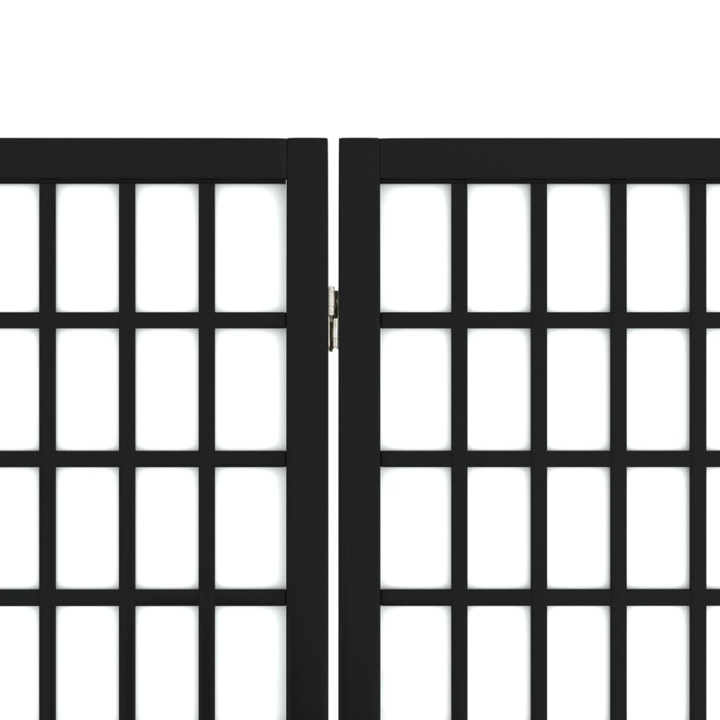 Folding 6-Panel Room Divider Japanese Style 240x170 cm Black