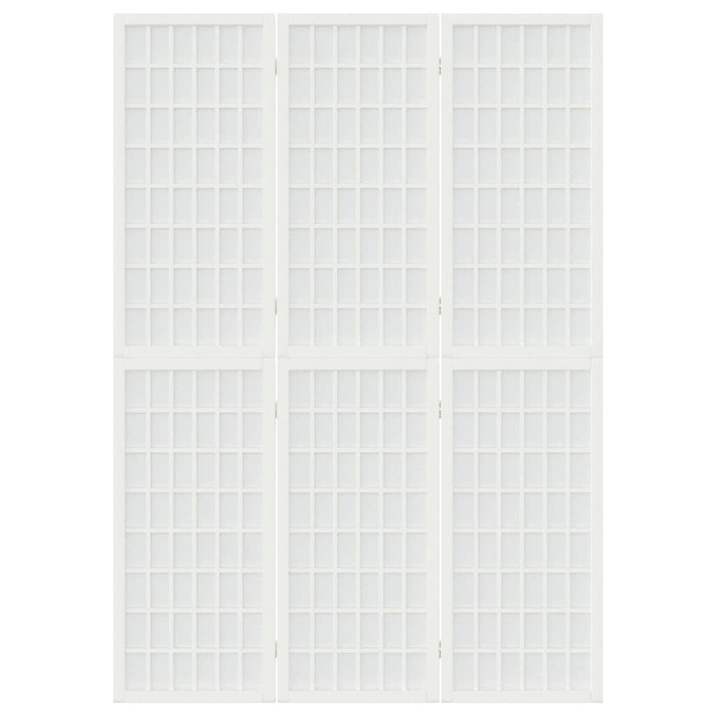 Folding 3-Panel Room Divider Japanese Style 120x170 cm White