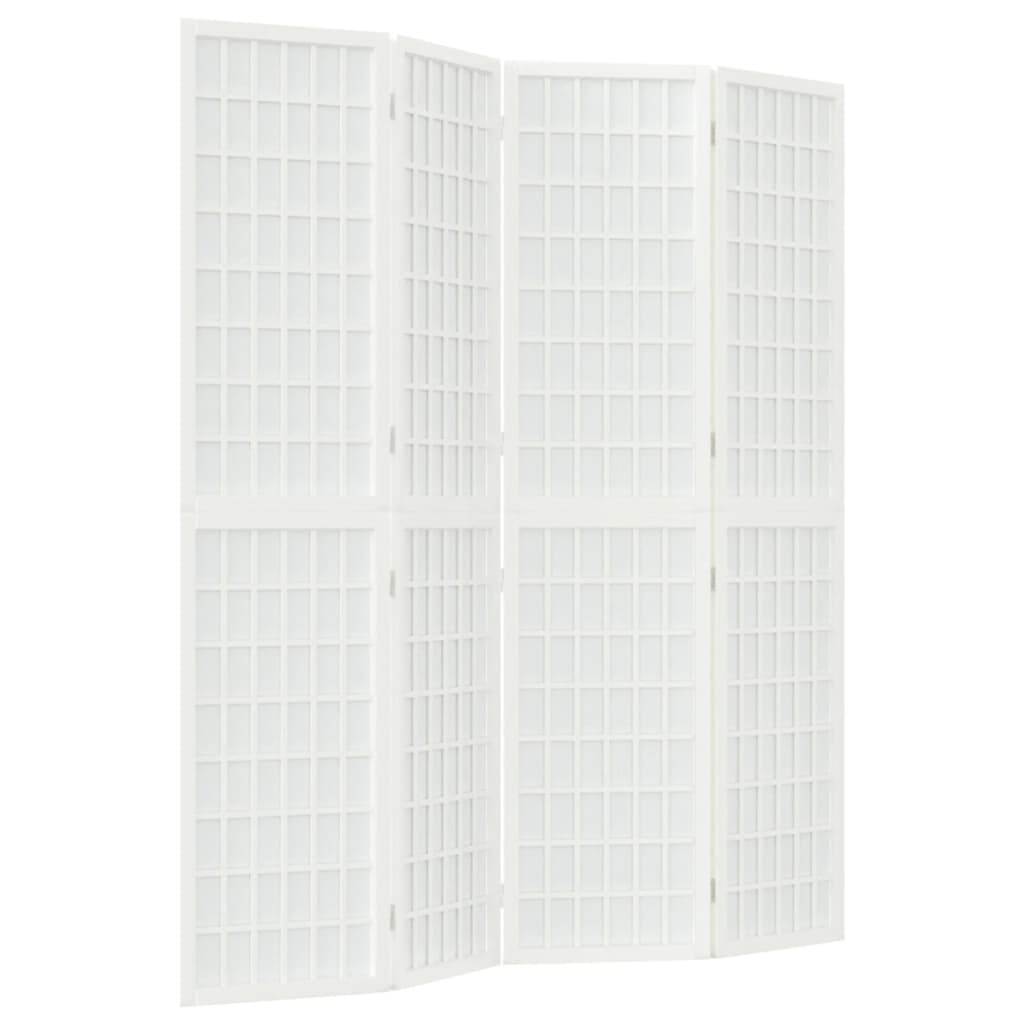 Folding 4-Panel Room Divider Japanese Style 160x170 cm White