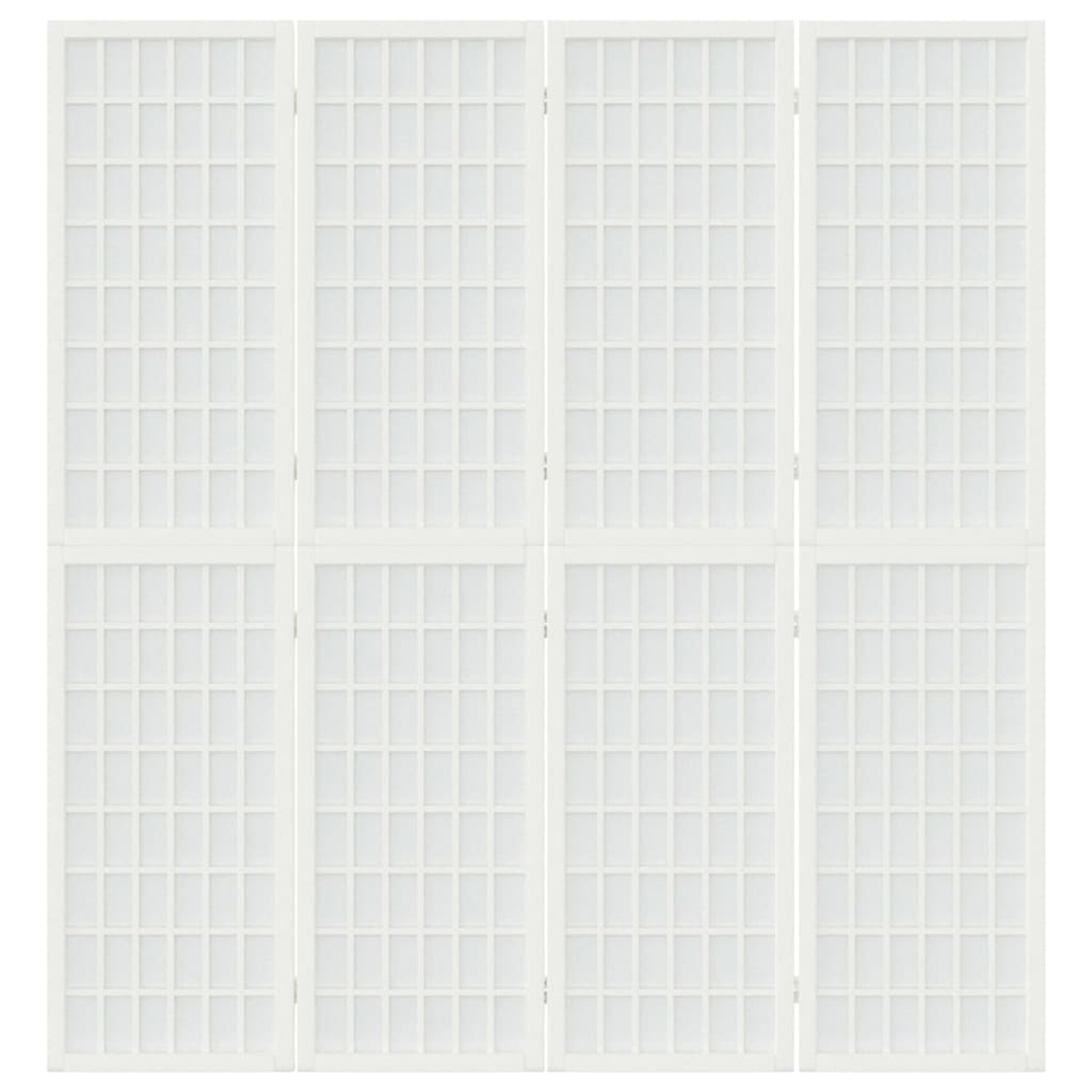 Folding 4-Panel Room Divider Japanese Style 160x170 cm White