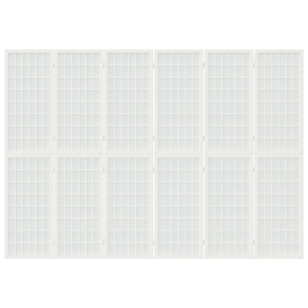 Folding 6-Panel Room Divider Japanese Style 240x170 cm White