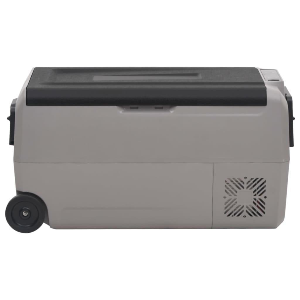 Cool Box with Wheel and Handle Black & Grey 60 L PP & PE
