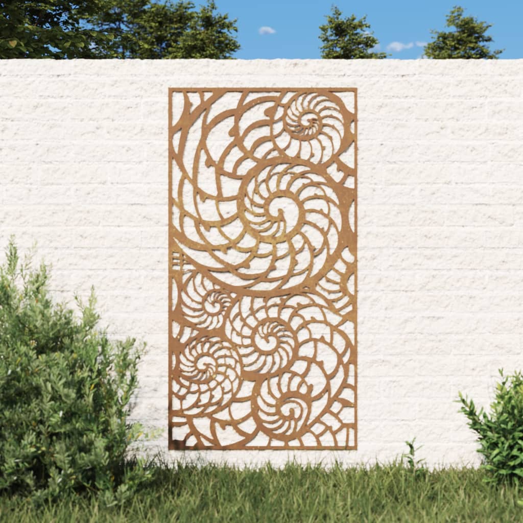 Garden Wall Decoration 105X55 Cm Corten Steel Shell Design