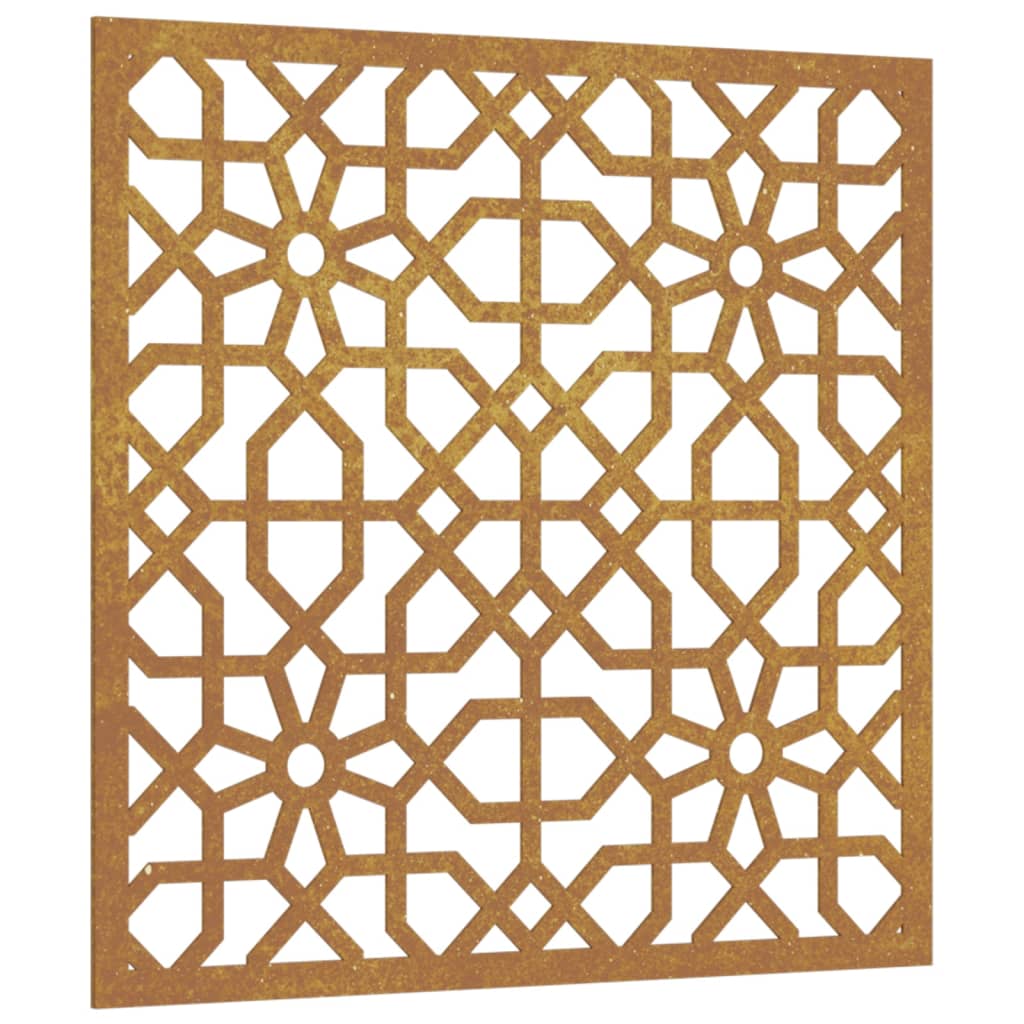 Garden Wall Decoration 55X55 Cm Corten Steel Moorish Design