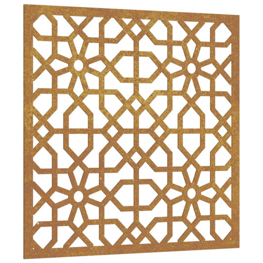 Garden Wall Decoration 55X55 Cm Corten Steel Moorish Design