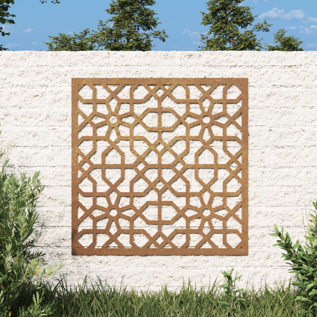 Garden Wall Decoration 55X55 Cm Corten Steel Moorish Design
