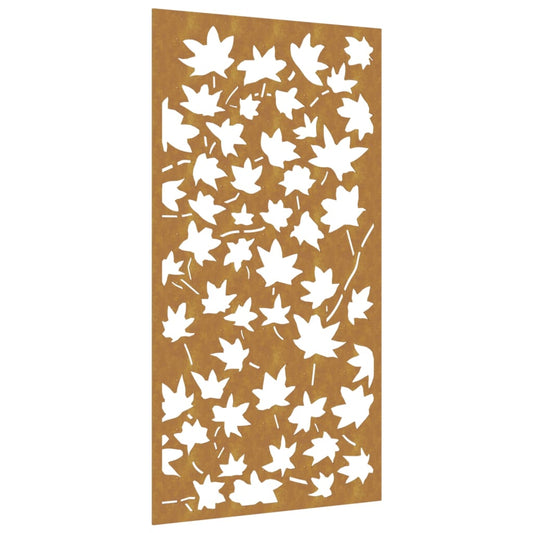 Garden Wall Decoration 105X55 Cm Corten Steel Maple Leaf Design