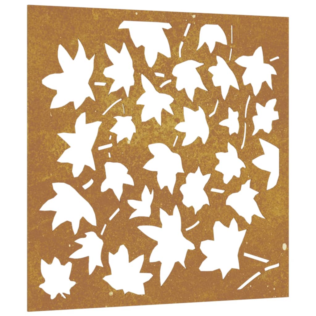 Garden Wall Decoration 55X55 Cm Corten Steel Maple Leaf Design