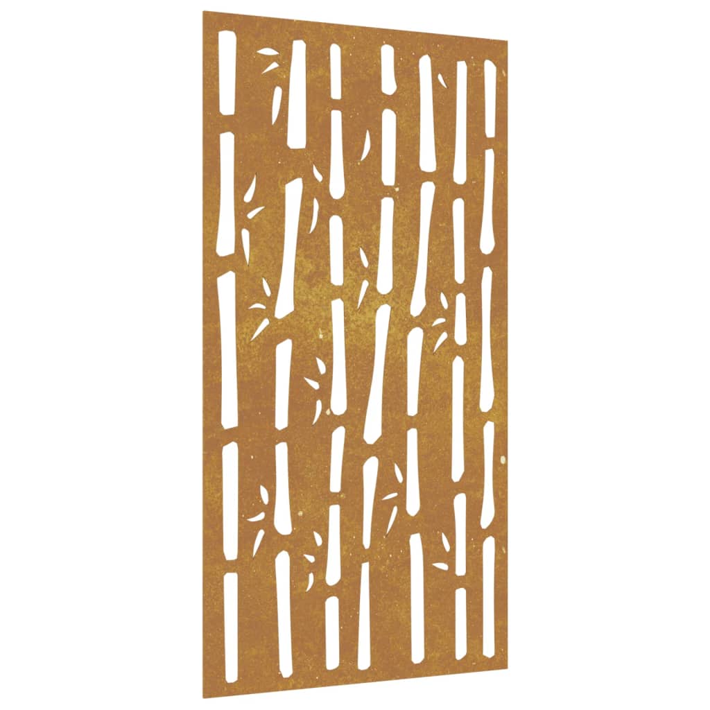 Garden Wall Decoration 105X55 Cm Corten Steel Bamboo Design