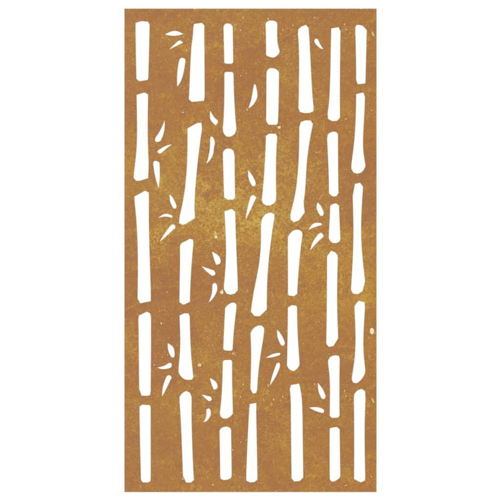 Garden Wall Decoration 105X55 Cm Corten Steel Bamboo Design