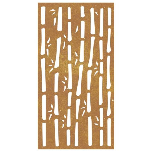 Garden Wall Decoration 105X55 Cm Corten Steel Bamboo Design