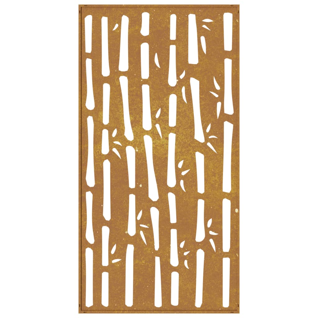 Garden Wall Decoration 105X55 Cm Corten Steel Bamboo Design