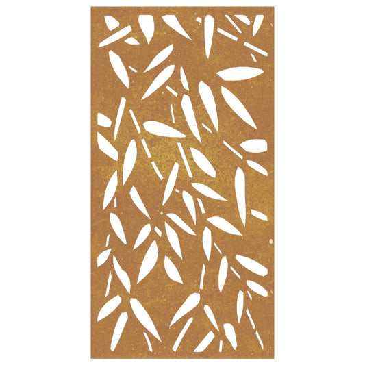 Garden Wall Decoration 105X55 Cm Corten Steel Bamboo Leaf Design