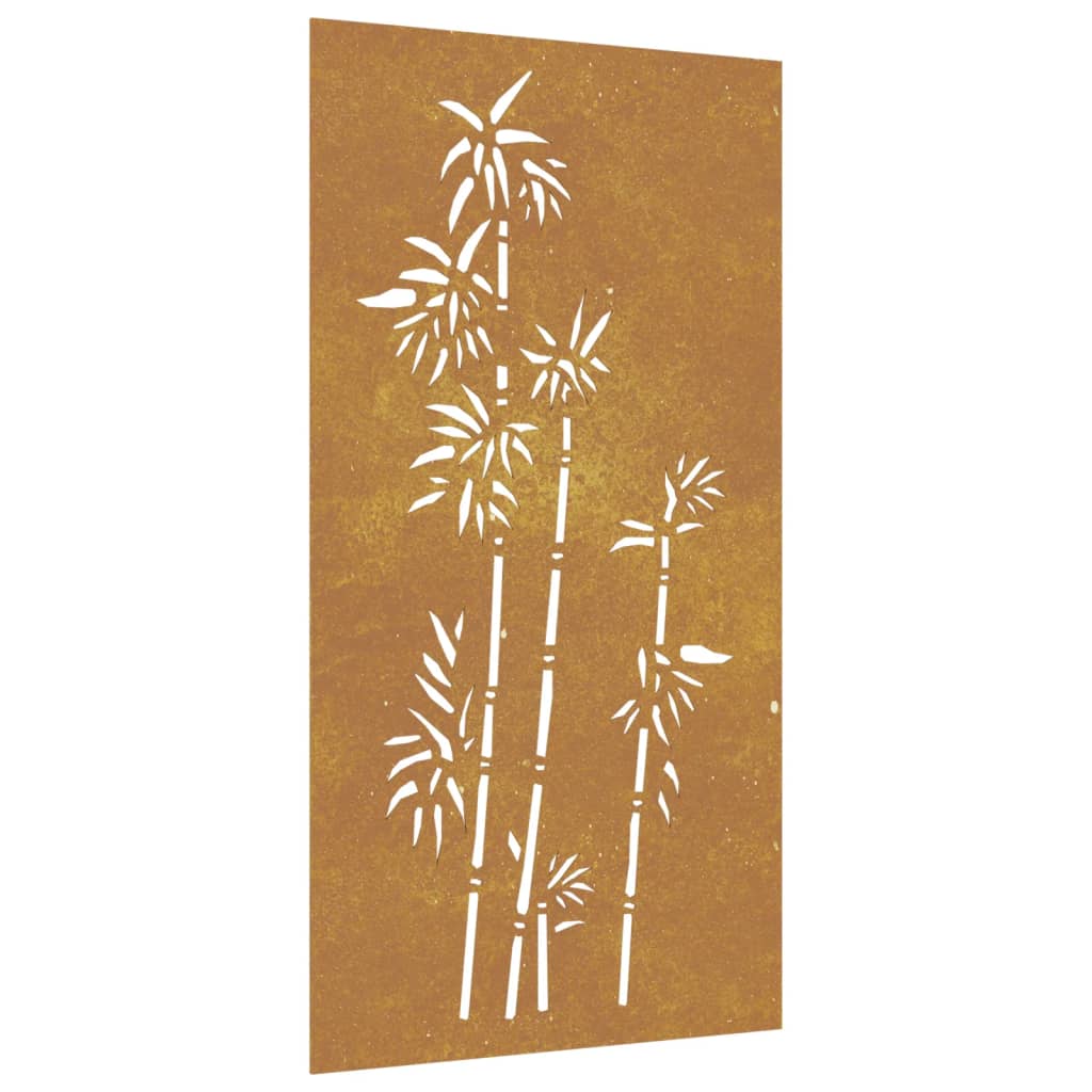 Garden Wall Decoration 105X55 Cm Corten Steel Bamboo Design