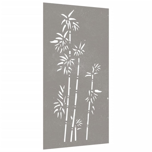 Garden Wall Decoration 105X55 Cm Corten Steel Bamboo Design