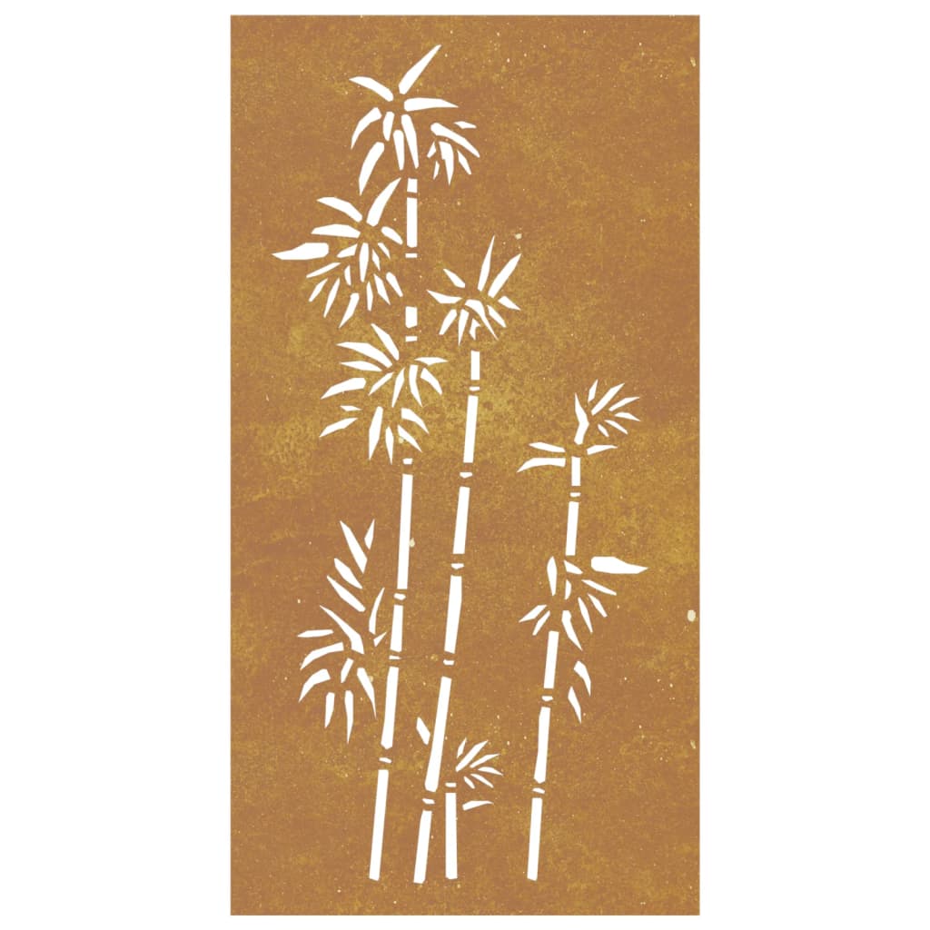 Garden Wall Decoration 105X55 Cm Corten Steel Bamboo Design
