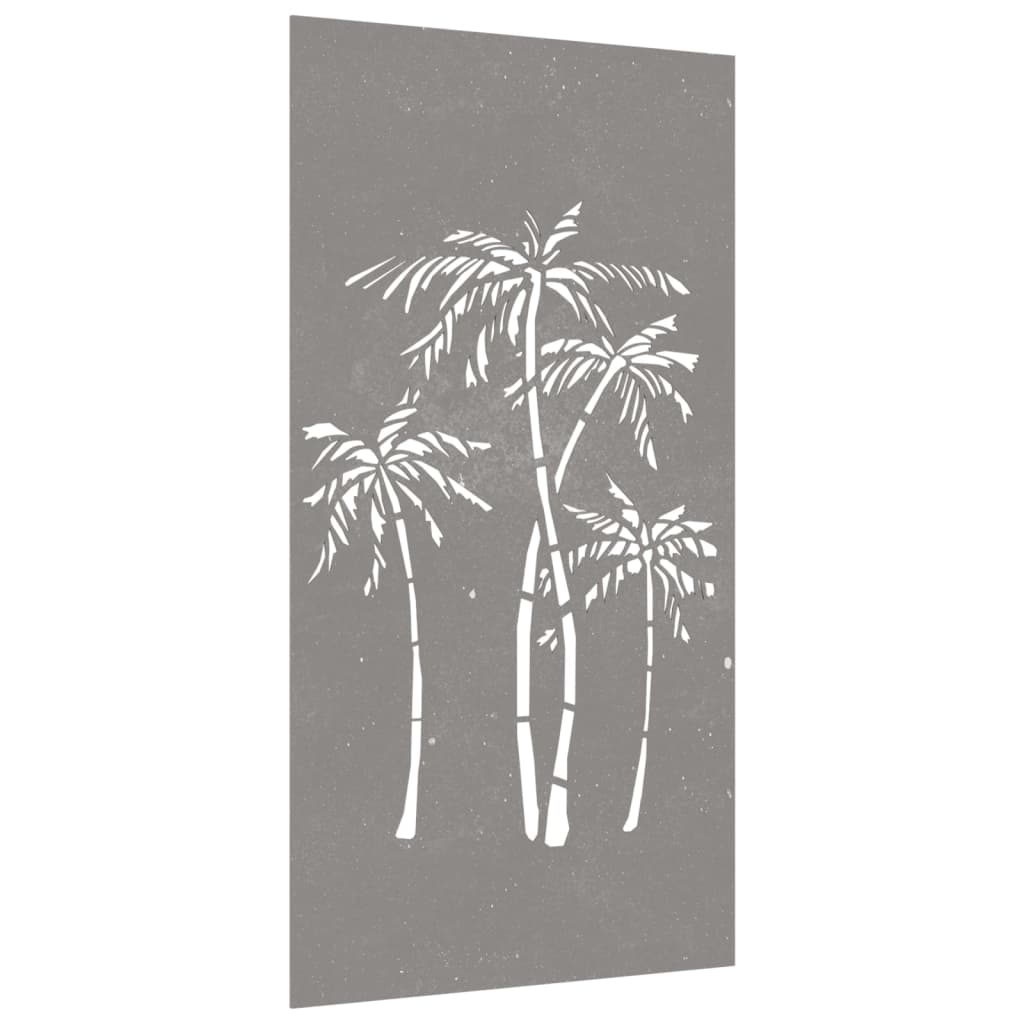Garden Wall Decoration 105X55 Cm Corten Steel Palm Tree Design