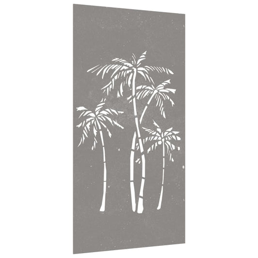 Garden Wall Decoration 105X55 Cm Corten Steel Palm Tree Design