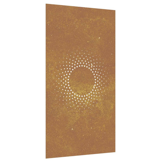 Garden Wall Decoration 105X55 Cm Corten Steel Sun Design