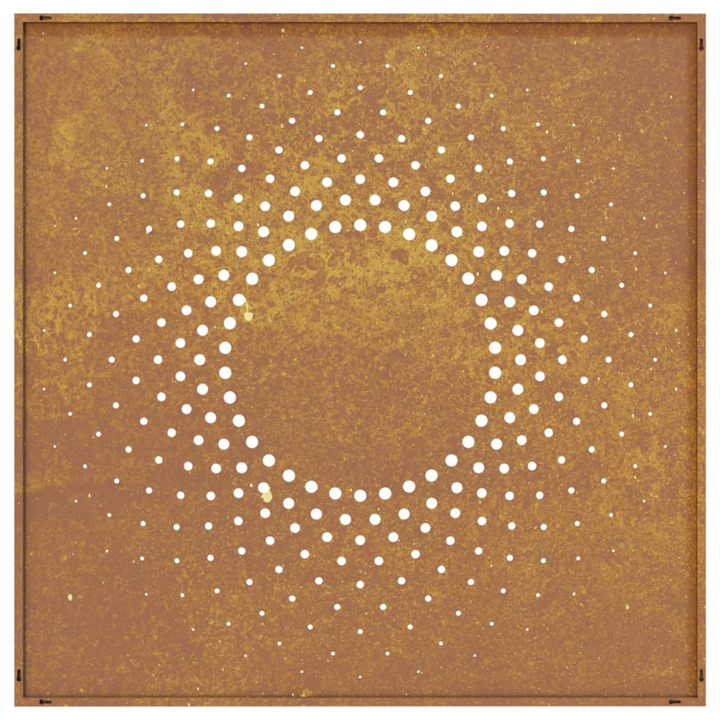 Garden Wall Decoration 55X55 Cm Corten Steel Sun Design