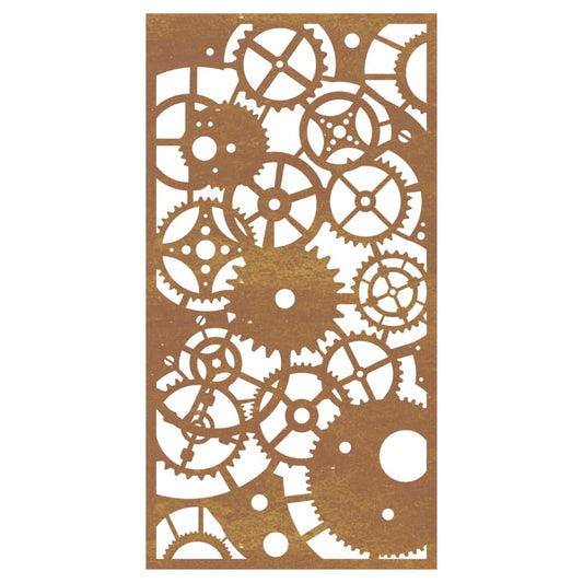 Garden Wall Decoration 105X55 Cm Corten Steel Gear Wheel Design