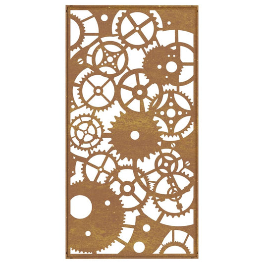 Garden Wall Decoration 105X55 Cm Corten Steel Gear Wheel Design