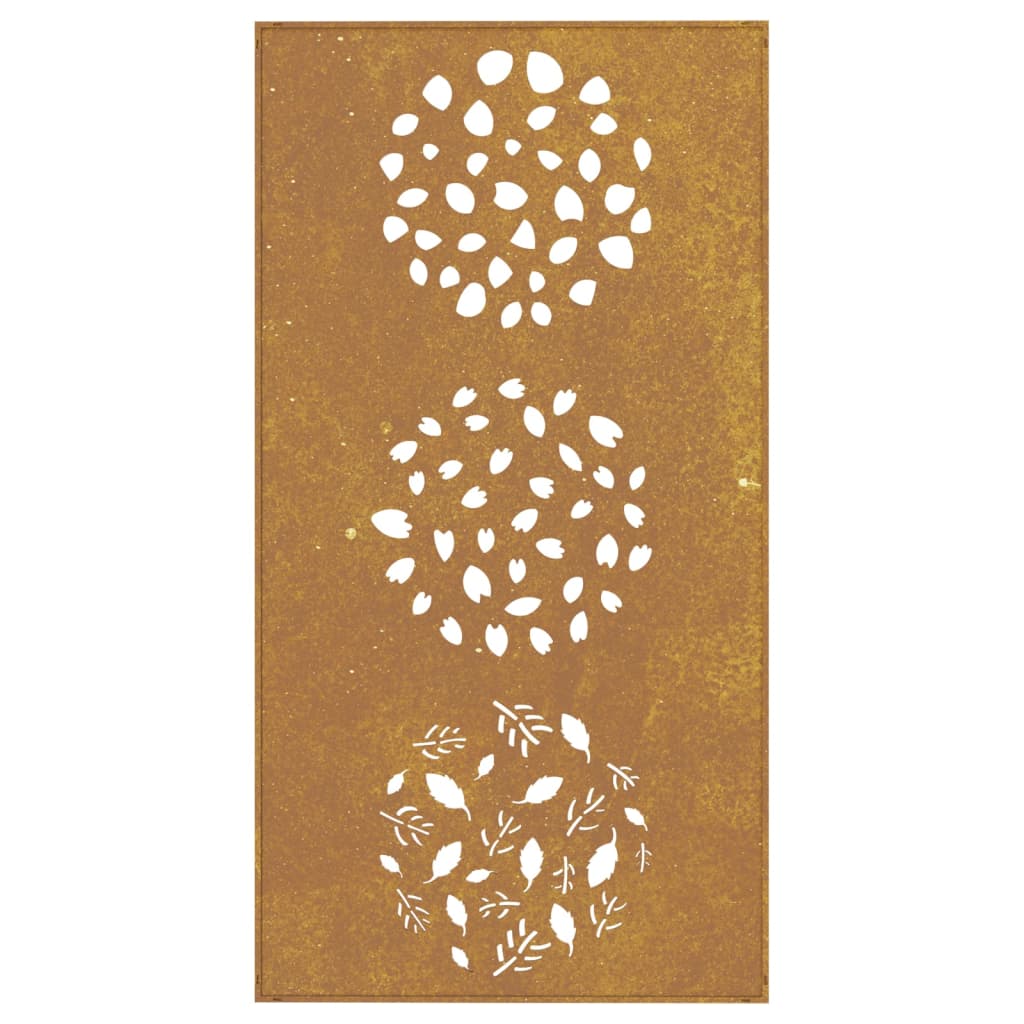 Garden Wall Decoration 105X55 Cm Corten Steel Leaf Design