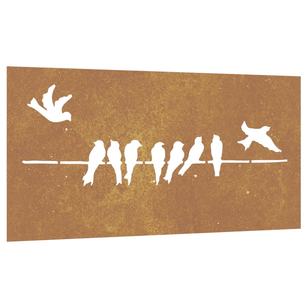 Garden Wall Decoration 105X55 Cm Corten Steel Bird Design