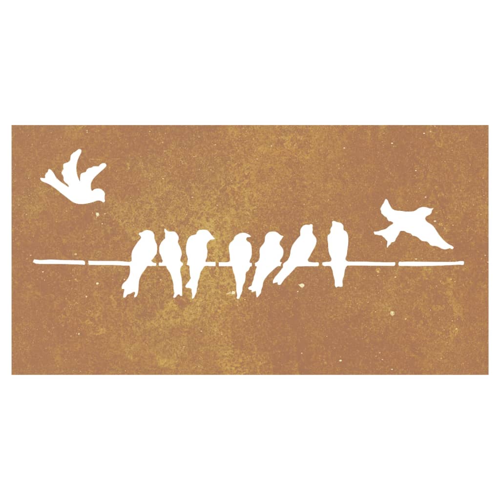 Garden Wall Decoration 105X55 Cm Corten Steel Bird Design