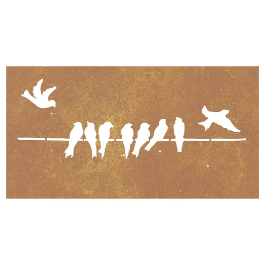 Garden Wall Decoration 105X55 Cm Corten Steel Bird Design