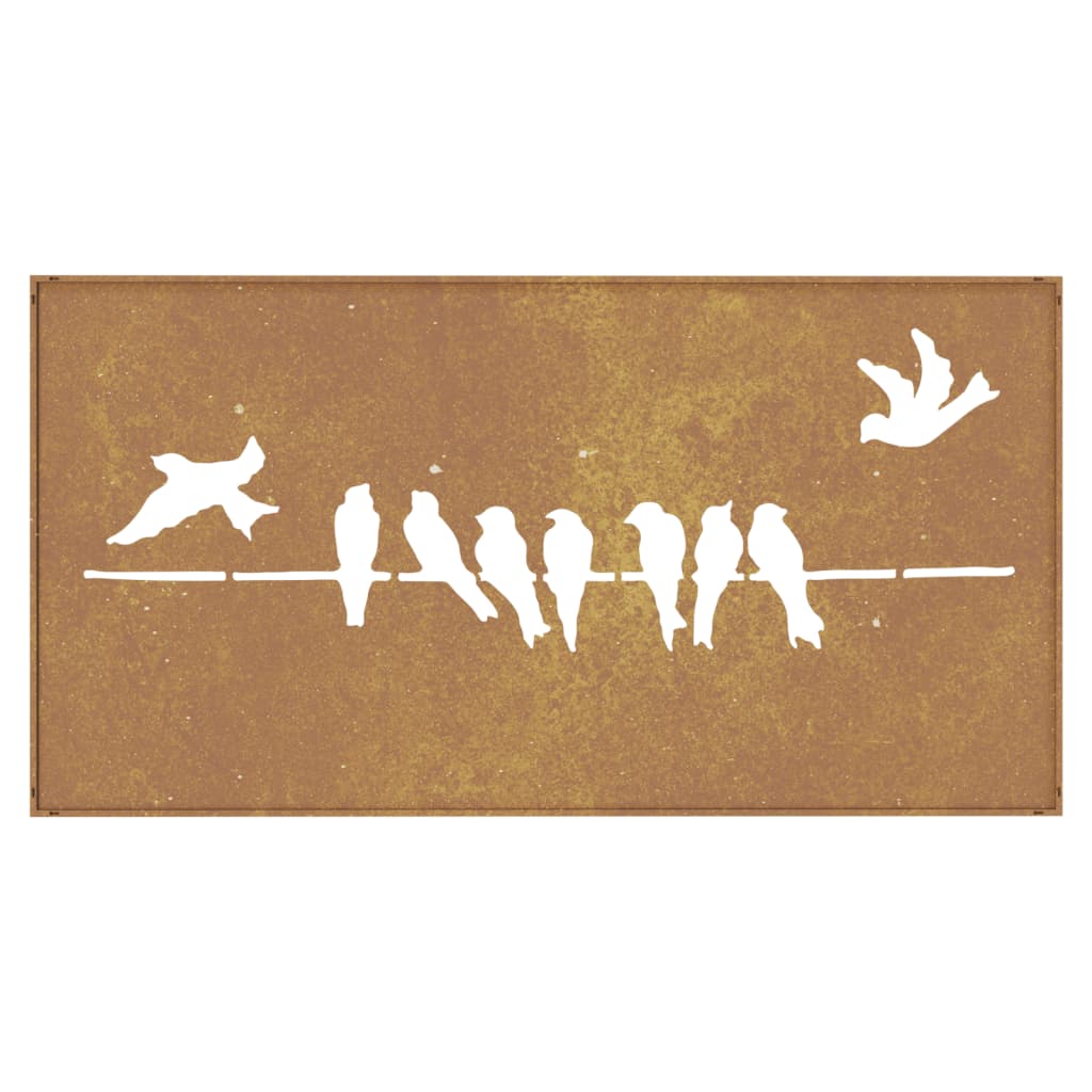 Garden Wall Decoration 105X55 Cm Corten Steel Bird Design