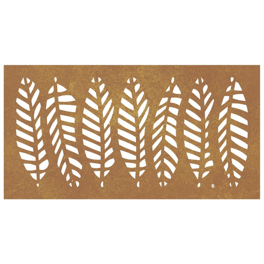 Garden Wall Decoration 105X55 Cm Corten Steel Leaf Design