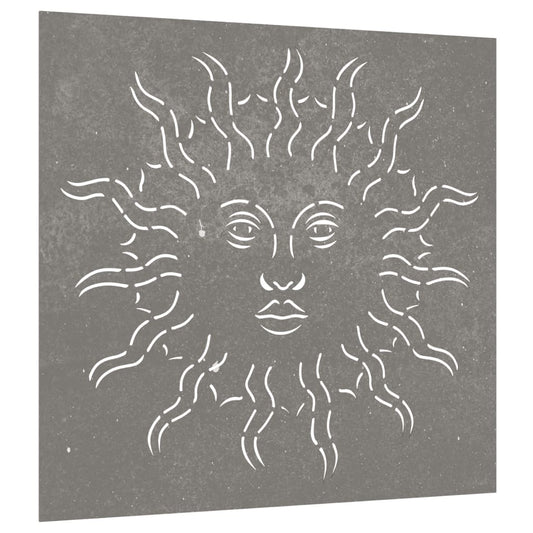 Garden Wall Decoration 55X55 Cm Corten Steel Sun Design