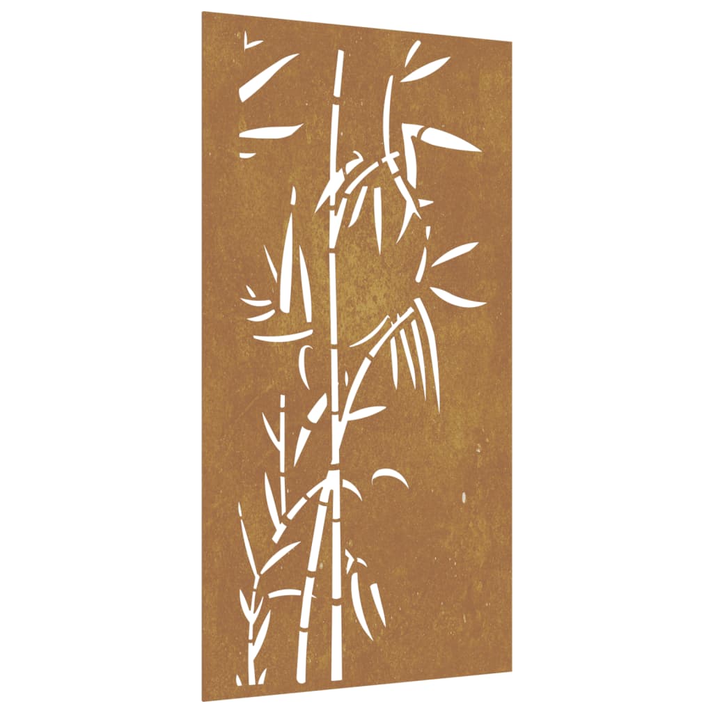 Garden Wall Decoration 105X55 Cm Corten Steel Bamboo Design